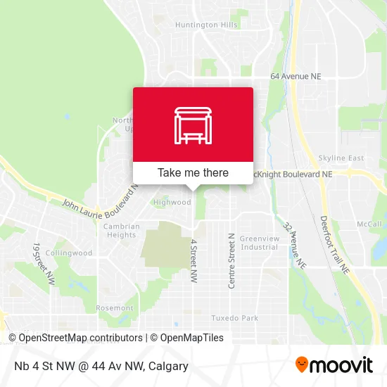 Nb 4 St NW @ 44 Av NW map