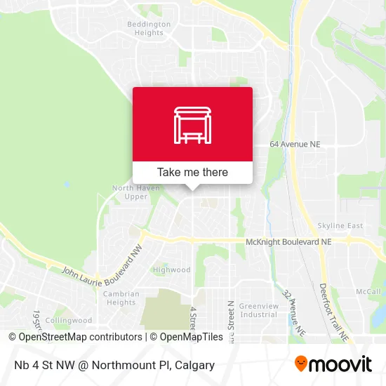 Nb 4 St NW @ Northmount Pl map