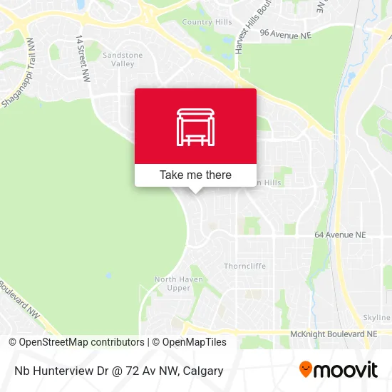 Nb Hunterview Dr @ 72 Av NW map
