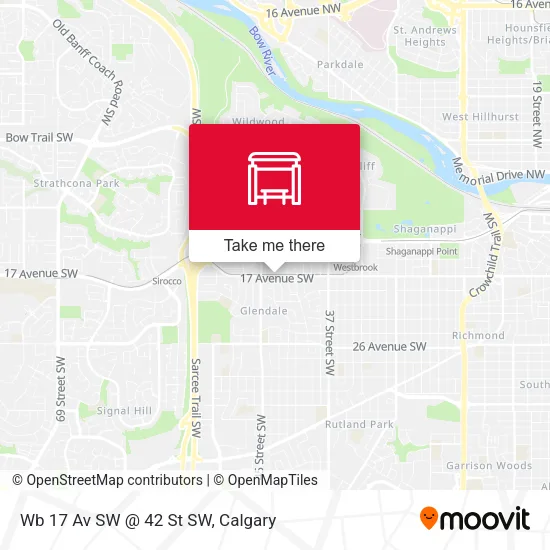 Wb 17 Av SW @ 42 St SW map