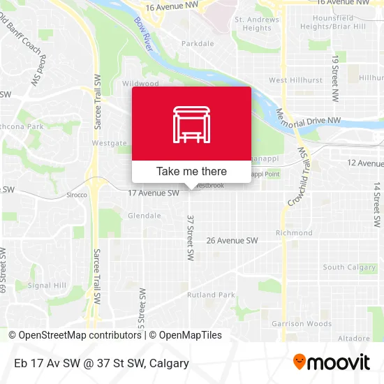 Eb 17 Av SW @ 37 St SW map