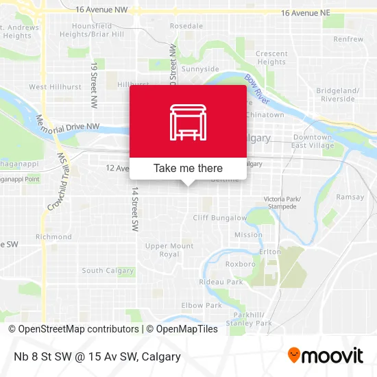Nb 8 St SW @ 15 Av SW map