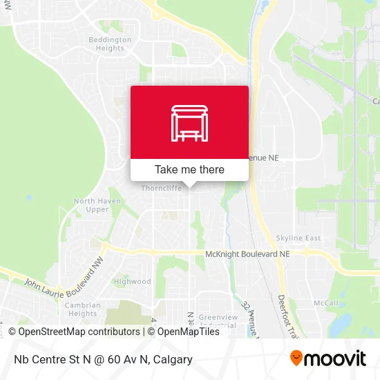 Nb Centre St N @ 60 Av N map