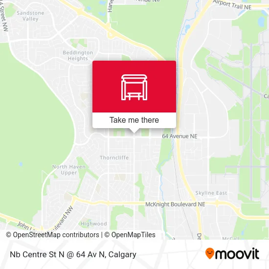 Nb Centre St N @ 64 Av N map