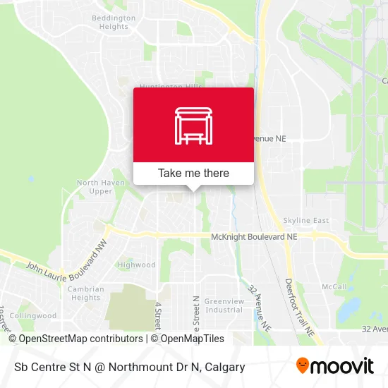 Sb Centre St N @ Northmount Dr N map