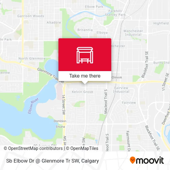 Sb Elbow Dr @ Glenmore Tr SW map
