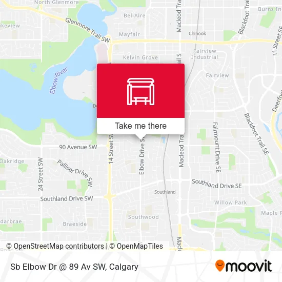 Sb Elbow Dr @ 89 Av SW map