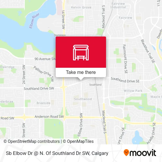 Sb Elbow Dr @ N. Of Southland Dr SW map