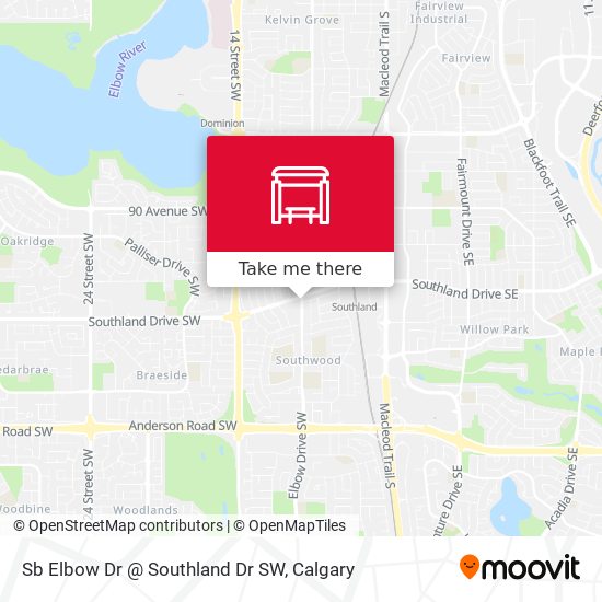 Sb Elbow Dr @ Southland Dr SW map