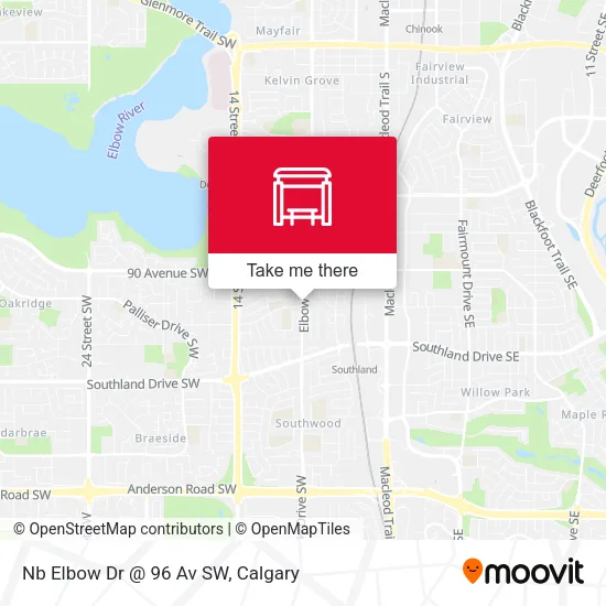 Nb Elbow Dr @ 96 Av SW map