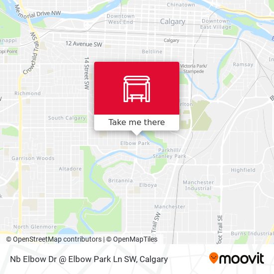 Nb Elbow Dr @ Elbow Park Ln SW map