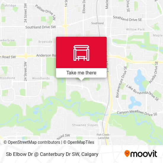 Sb Elbow Dr @ Canterbury Dr SW map