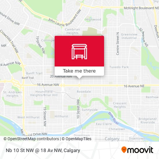 Nb 10 St NW @ 18 Av NW map