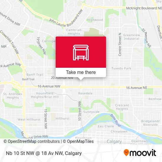 Nb 10 St NW @ 18 Av NW map