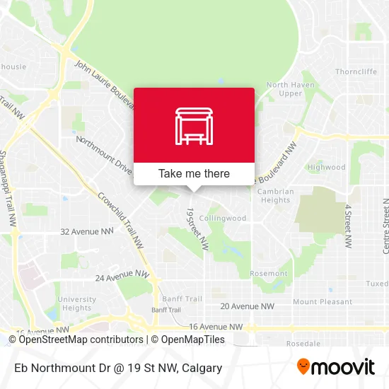 Eb Northmount Dr @ 19 St NW map