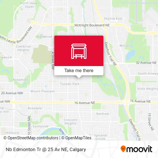 Nb Edmonton Tr @ 25 Av NE map