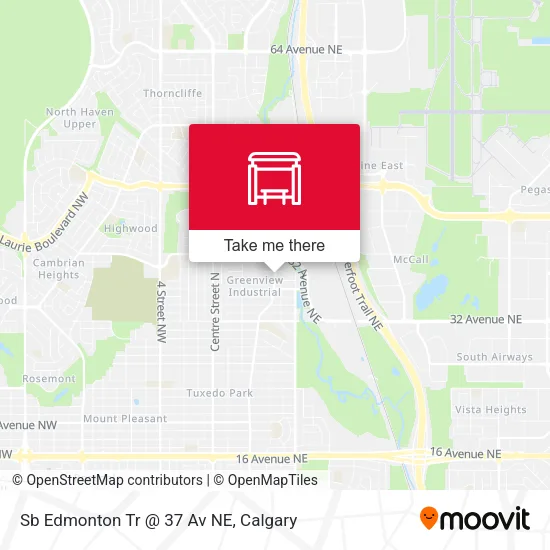 Sb Edmonton Tr @ 37 Av NE map