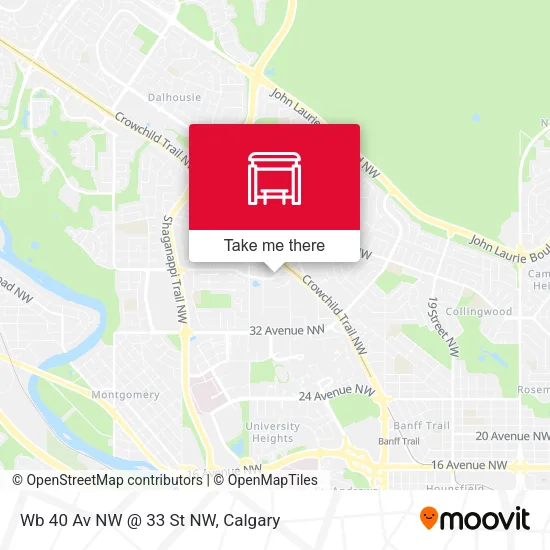 Wb 40 Av NW @ 33 St NW map