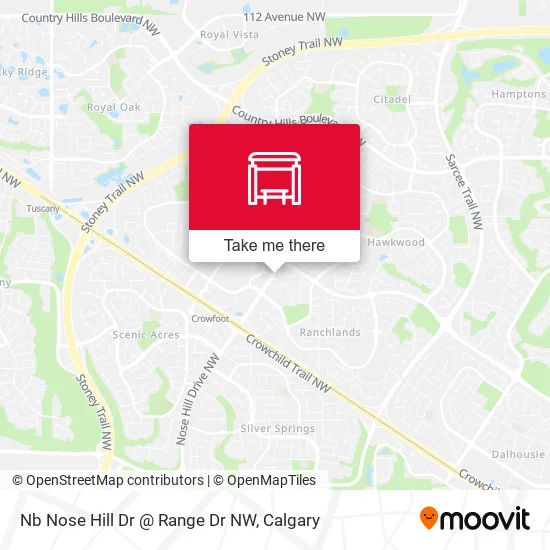 Nb Nose Hill Dr @ Range Dr NW map