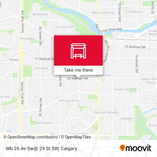Wb 26 Av Sw@ 29 St SW map
