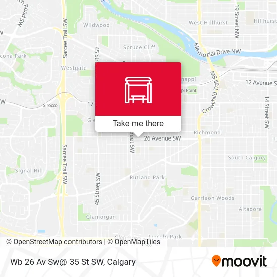 Wb 26 Av Sw@ 35 St SW map