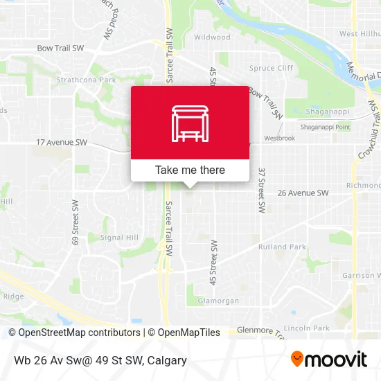 Wb 26 Av Sw@ 49 St SW map