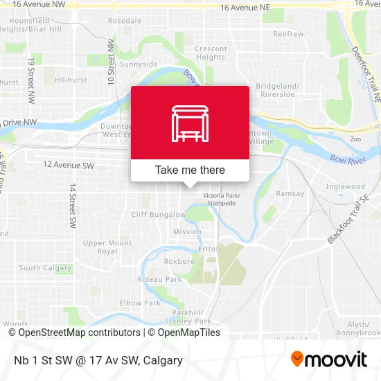 Nb 1 St SW @ 17 Av SW map