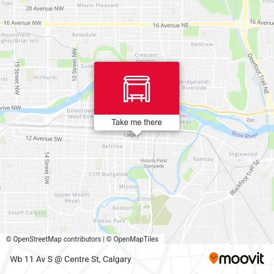 Wb 11 Av S @ Centre St map
