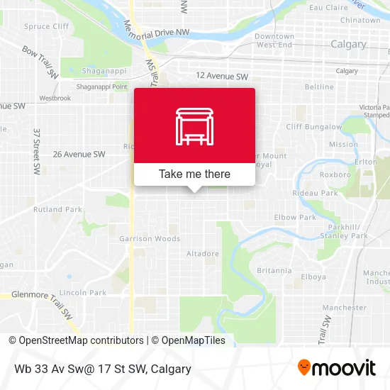 Wb 33 Av Sw@ 17 St SW map