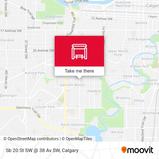 Sb 20 St SW @ 38 Av SW map