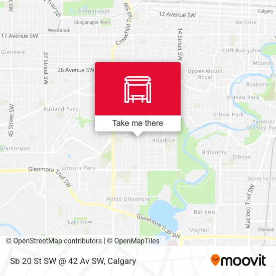 Sb 20 St SW @ 42 Av SW map