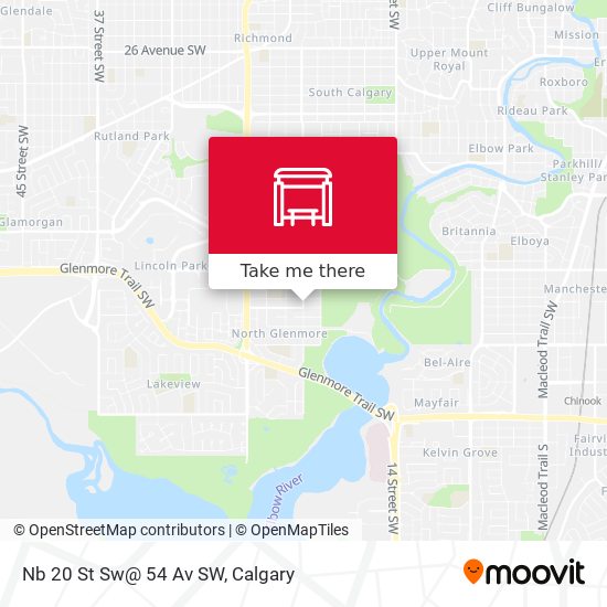 Nb 20 St Sw@ 54 Av SW map