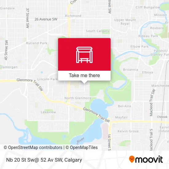 Nb 20 St Sw@ 52 Av SW map