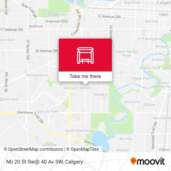 Nb 20 St Sw@ 40 Av SW map