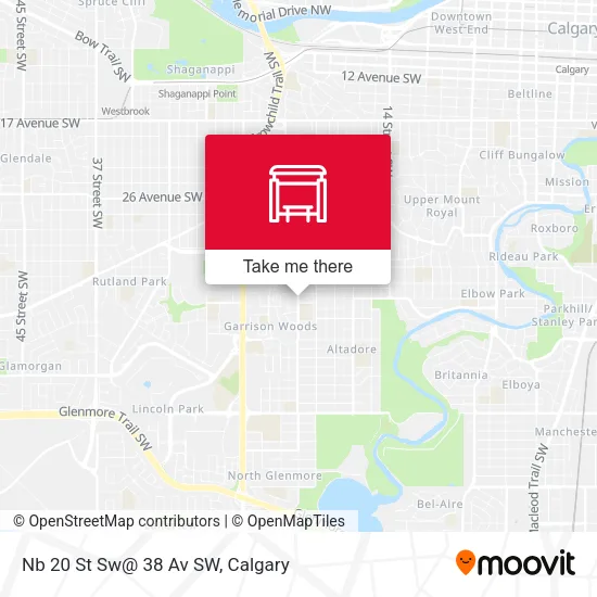 Nb 20 St Sw@ 38 Av SW map