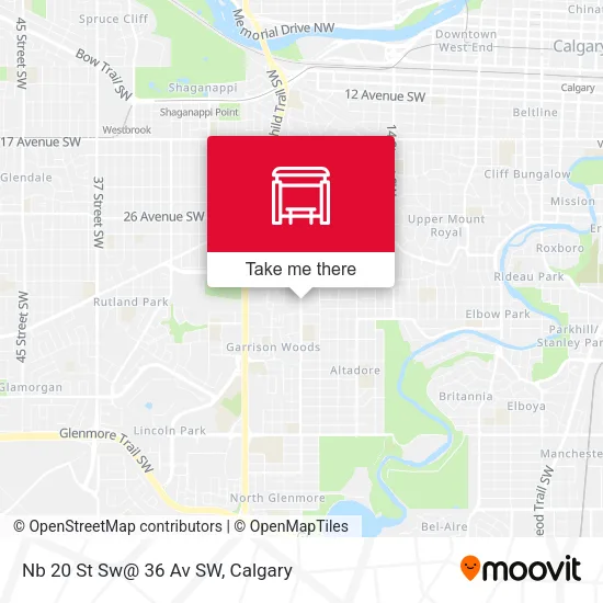 Nb 20 St Sw@ 36 Av SW map