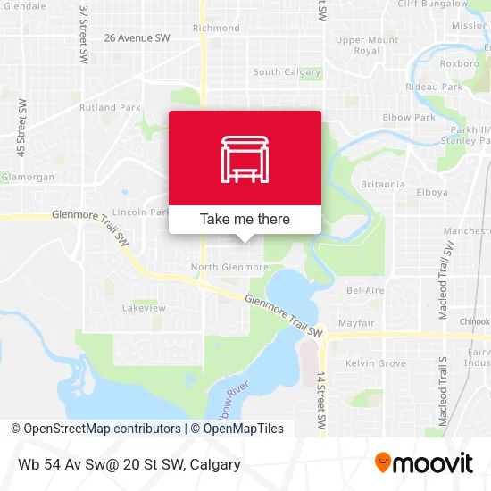 Wb 54 Av Sw@ 20 St SW map