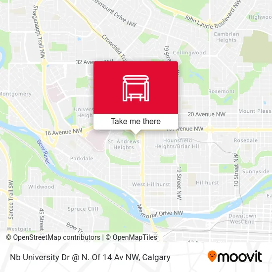 Nb University Dr @ N. Of 14 Av NW map