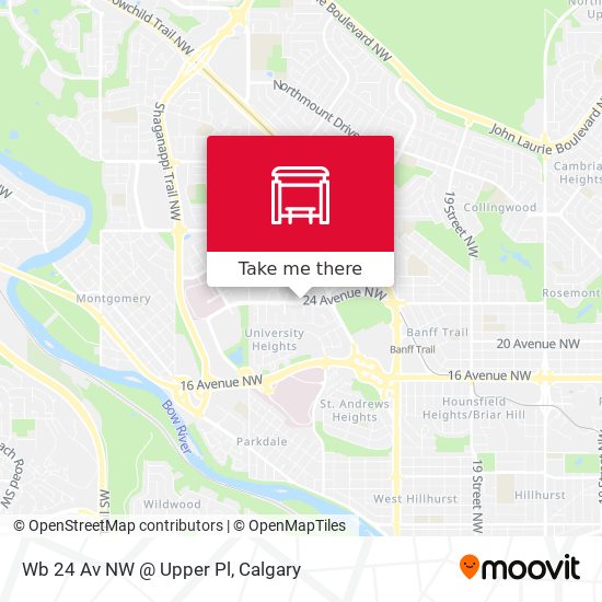 Wb 24 Av NW @ Upper Pl map