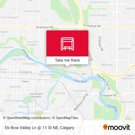 Eb Bow Valley Ln @ 11 St NE map
