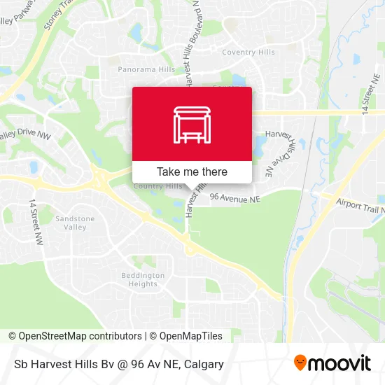 Sb Harvest Hills Bv @ 96 Av NE map