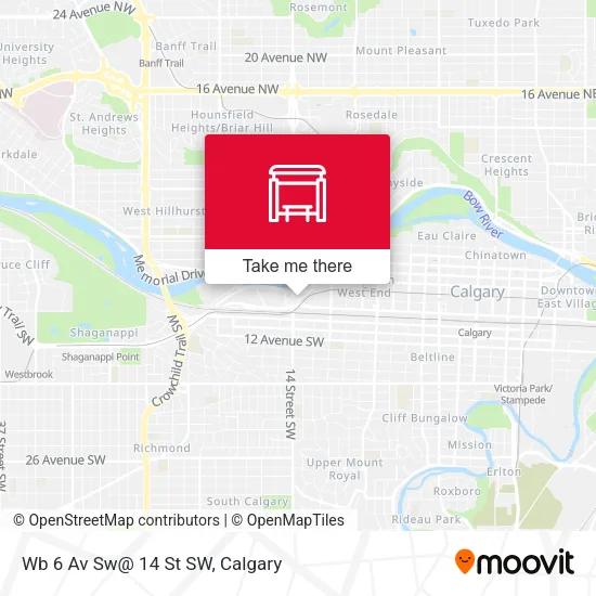 Wb 6 Av Sw@ 14 St SW map