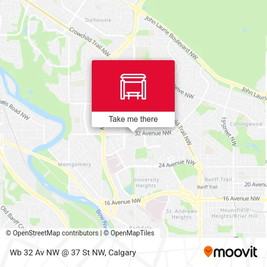 Wb 32 Av NW @ 37 St NW map