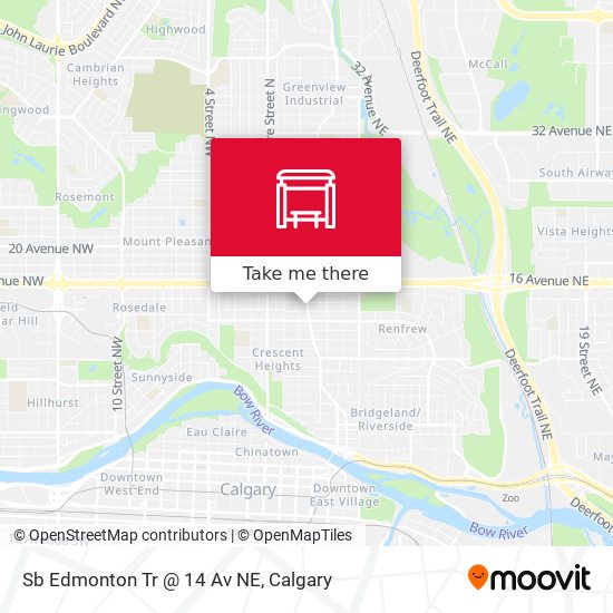 Sb Edmonton Tr @ 14 Av NE map