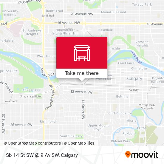 Sb 14 St SW @ 9 Av SW map