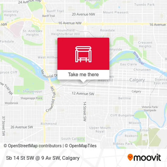 Sb 14 St SW @ 9 Av SW map