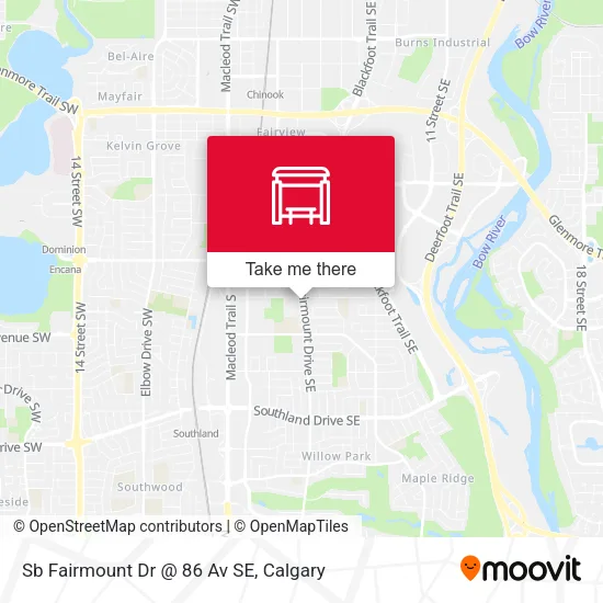 Sb Fairmount Dr @ 86 Av SE map