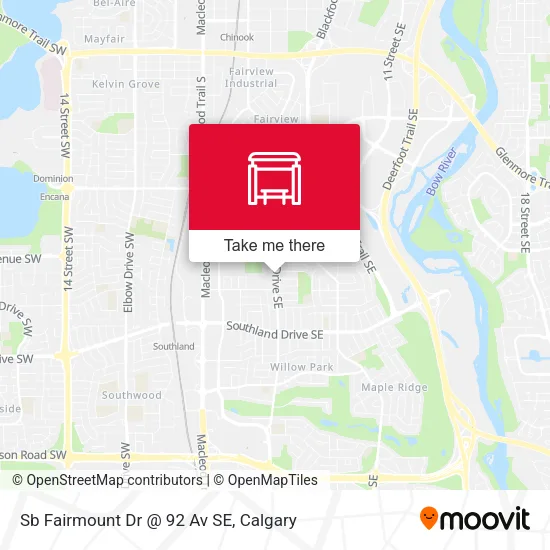 Sb Fairmount Dr @ 92 Av SE map