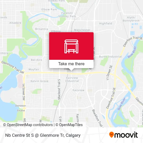 Nb Centre St S @ Glenmore Tr map