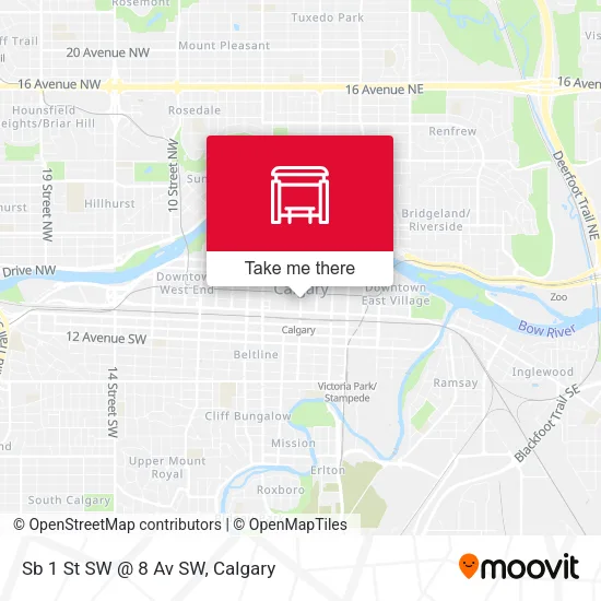 Sb 1 St SW @ 8 Av SW map